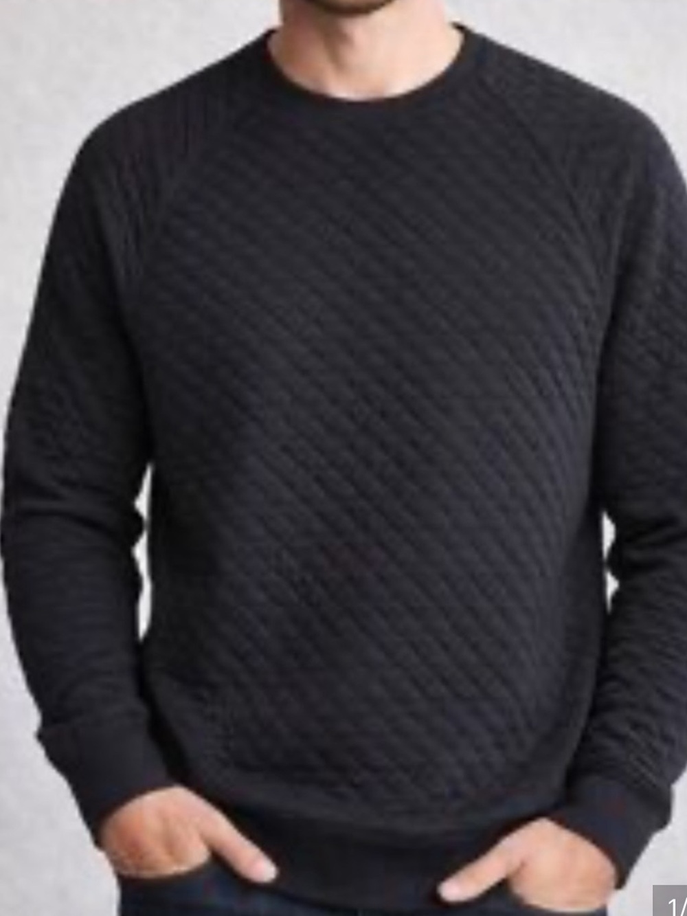 Cloudveil Quilted Textured Sweatshirt - XL Black